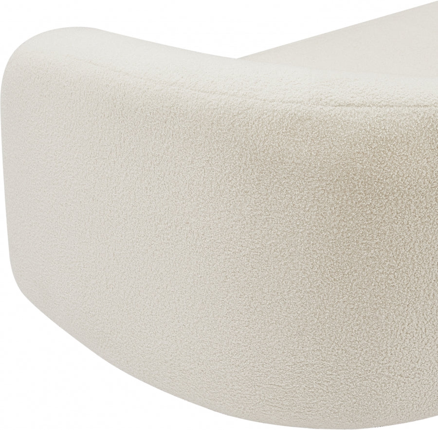 Cream Kali Faux Shearling Teddy Fabric Chair from Meridian - Luna Furniture