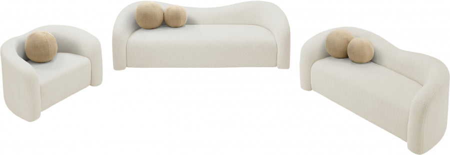 Cream Kali Faux Shearling Teddy Fabric Chair from Meridian - Luna Furniture