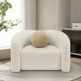 Cream Kali Faux Shearling Teddy Fabric Chair from Meridian - Luna Furniture