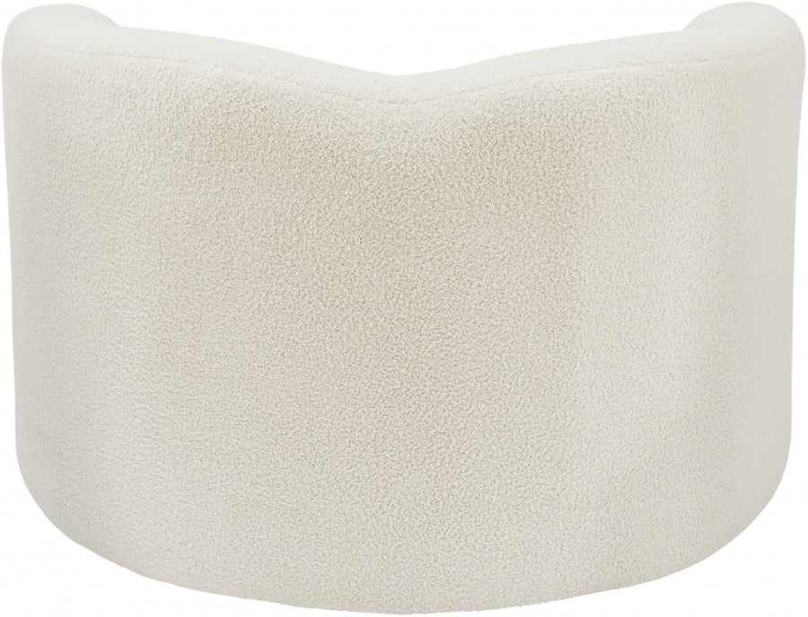 Cream Kali Faux Shearling Teddy Fabric Chair from Meridian - Luna Furniture