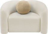 Cream Kali Faux Shearling Teddy Fabric Chair from Meridian - Luna Furniture