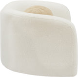 Cream Kali Faux Shearling Teddy Fabric Chair from Meridian - Luna Furniture