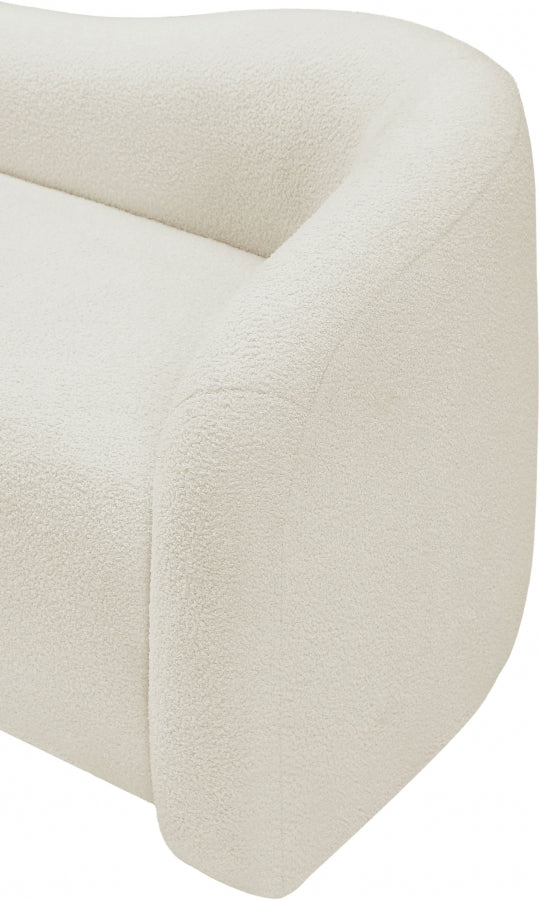 Cream Kali Faux Shearling Teddy Fabric Chair from Meridian - Luna Furniture