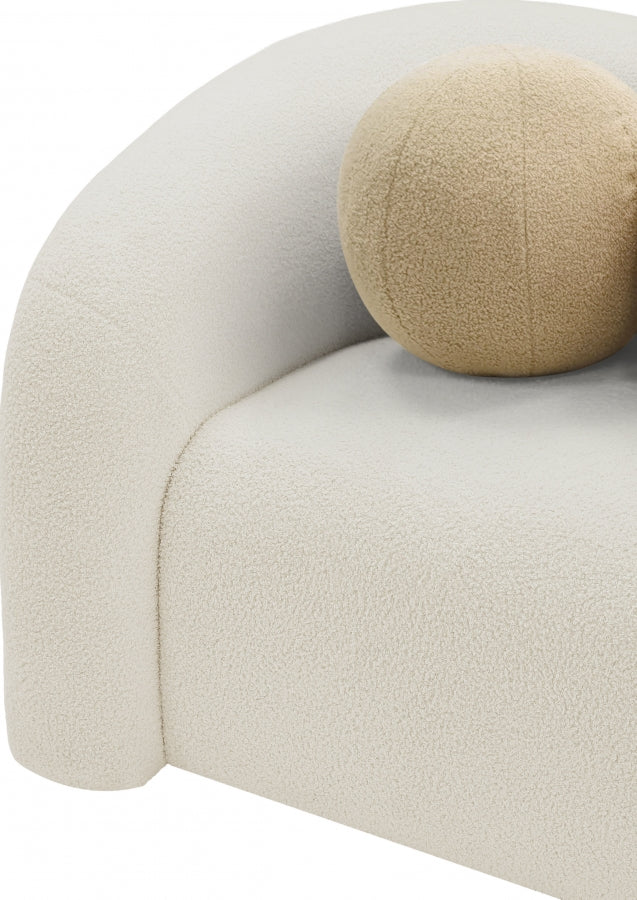 Cream Kali Faux Shearling Teddy Fabric Chair from Meridian - Luna Furniture