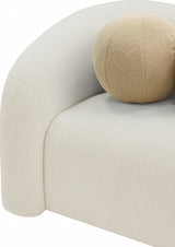 Cream Kali Faux Shearling Teddy Fabric Chair from Meridian - Luna Furniture