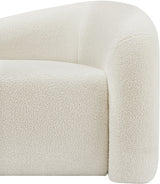 Cream Kali Faux Shearling Teddy Fabric Chair from Meridian - Luna Furniture