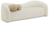 Cream Kali Faux Shearling Teddy Fabric Sofa from Meridian - Luna Furniture