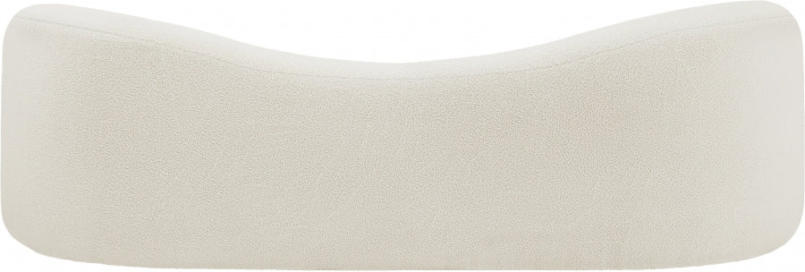 Cream Kali Faux Shearling Teddy Fabric Sofa from Meridian - Luna Furniture