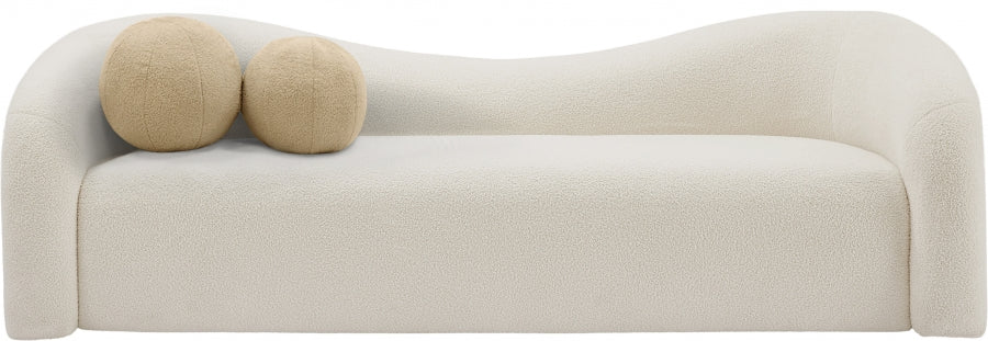 Cream Kali Faux Shearling Teddy Fabric Sofa from Meridian - Luna Furniture