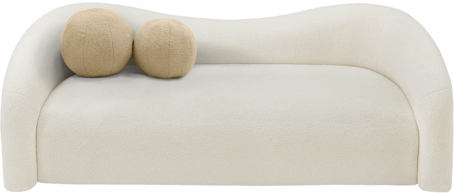 Cream Kali Faux Shearling Teddy Fabric Sofa from Meridian - Luna Furniture