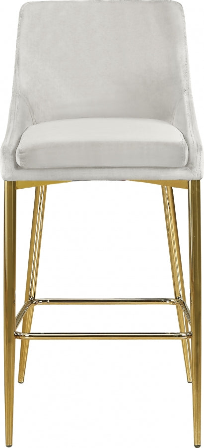 Karina Cream Velvet Counter Stool, Set of 2 from Meridian - Luna Furniture