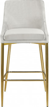 Karina Cream Velvet Counter Stool, Set of 2 from Meridian - Luna Furniture