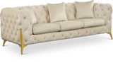 Kingdom Cream Velvet Sofa from Meridian - Luna Furniture