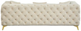 Kingdom Cream Velvet Sofa from Meridian - Luna Furniture