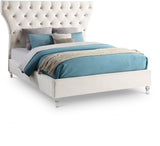 Kira Cream Velvet Queen Bed from Meridian - Luna Furniture