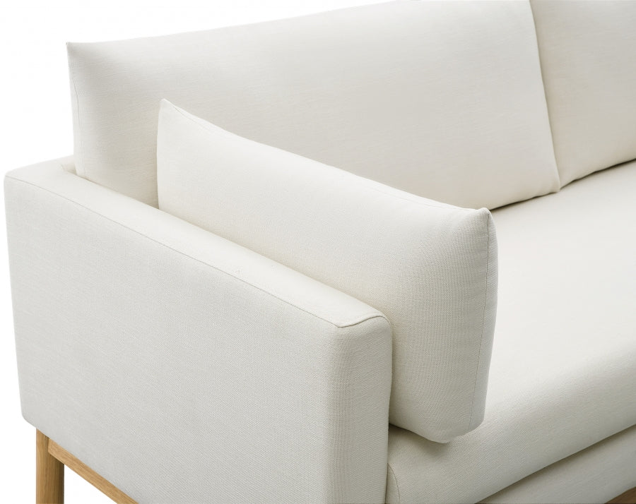 Cream Langham Linen Textured Fabric Sofa from Meridian - Luna Furniture