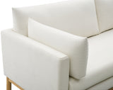 Cream Langham Linen Textured Fabric Sofa from Meridian - Luna Furniture