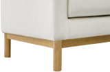 Cream Langham Linen Textured Fabric Sofa from Meridian - Luna Furniture