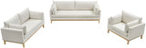 Cream Langham Linen Textured Fabric Sofa from Meridian - Luna Furniture