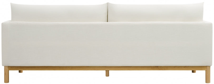 Cream Langham Linen Textured Fabric Sofa from Meridian - Luna Furniture