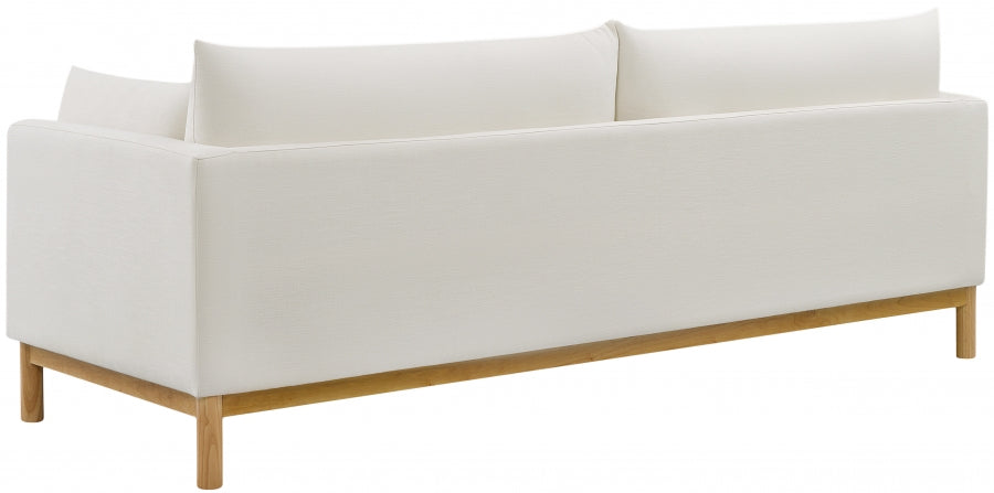 Cream Langham Linen Textured Fabric Sofa from Meridian - Luna Furniture