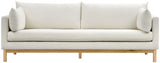 Cream Langham Linen Textured Fabric Sofa from Meridian - Luna Furniture