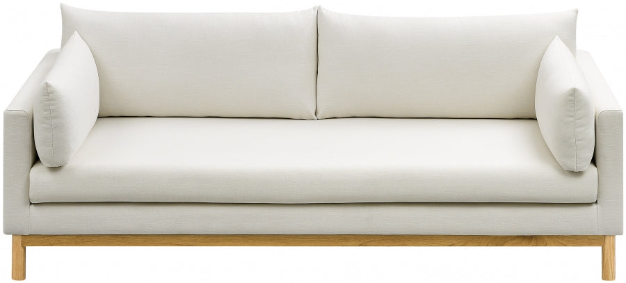 Cream Langham Linen Textured Fabric Sofa from Meridian - Luna Furniture