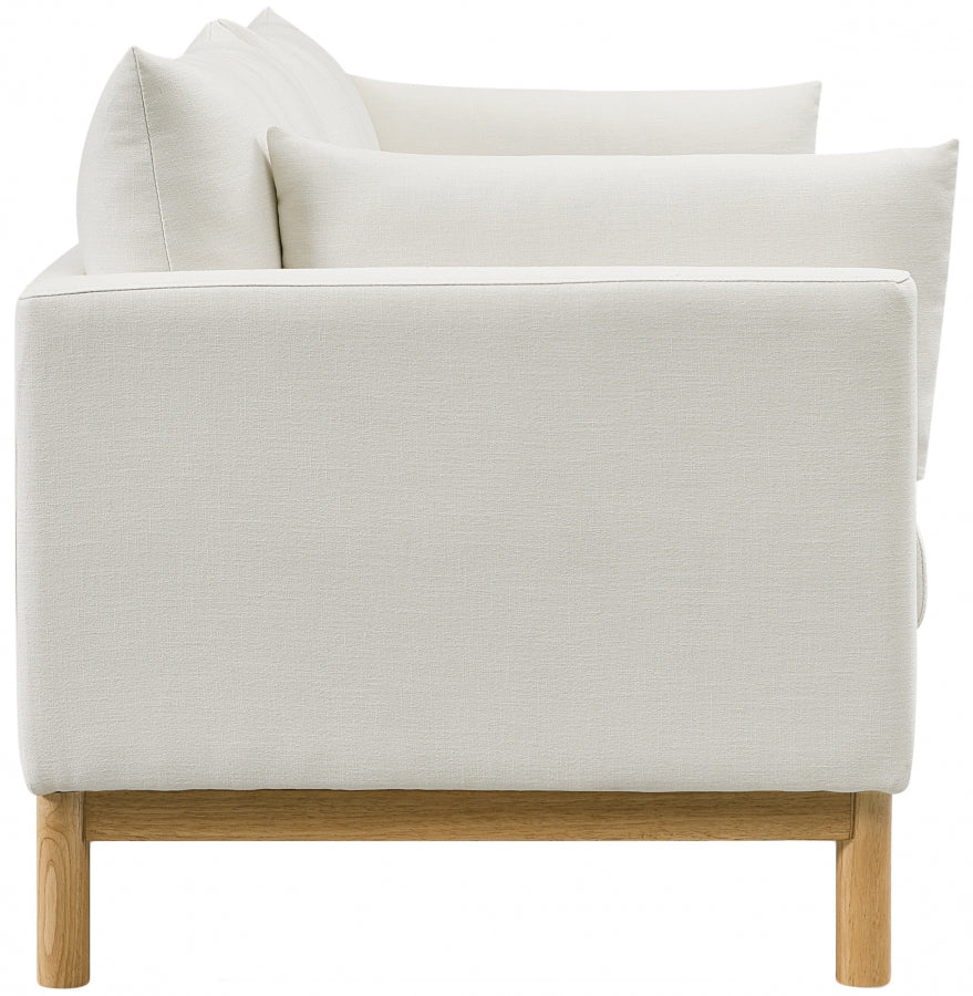 Cream Langham Linen Textured Fabric Sofa from Meridian - Luna Furniture