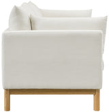 Cream Langham Linen Textured Fabric Sofa from Meridian - Luna Furniture