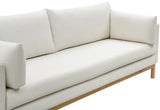 Cream Langham Linen Textured Fabric Sofa from Meridian - Luna Furniture