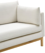 Cream Langham Linen Textured Fabric Sofa from Meridian - Luna Furniture