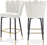 Lily Cream Bar Stool, Set of 2 from Meridian - Luna Furniture