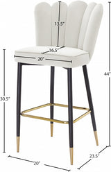 Lily Cream Bar Stool, Set of 2 from Meridian - Luna Furniture