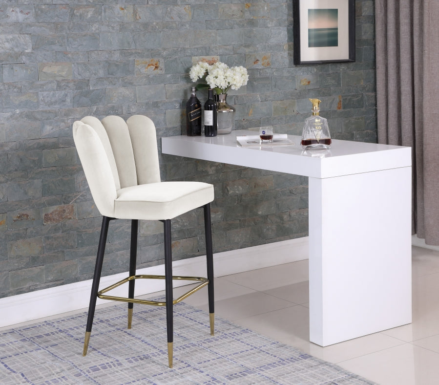 Lily Cream Bar Stool, Set of 2 from Meridian - Luna Furniture