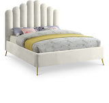 Lily Cream Velvet Full Bed from Meridian - Luna Furniture