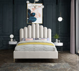 Lily Cream Velvet Full Bed from Meridian - Luna Furniture