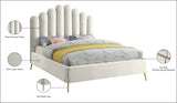 Lily Cream Velvet Full Bed from Meridian - Luna Furniture