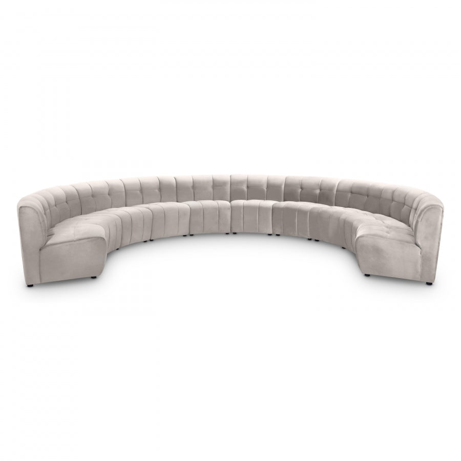 Limitless Cream Modular Velvet 10-Piece Sectional from Meridian - Luna Furniture