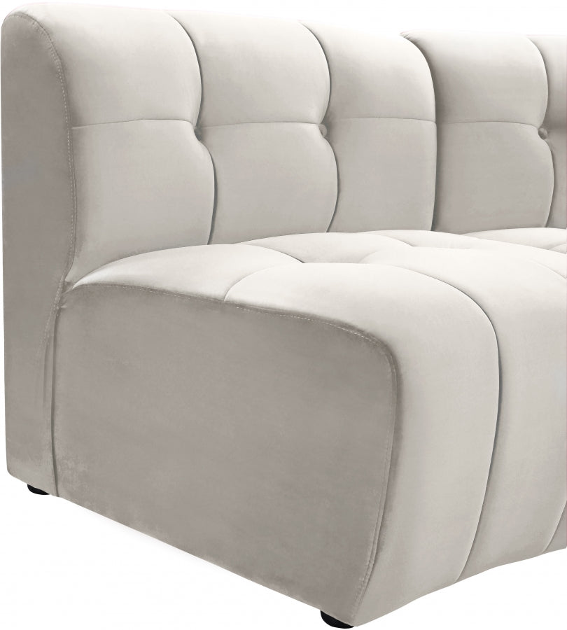 Limitless Cream Modular Velvet 10-Piece Sectional from Meridian - Luna Furniture