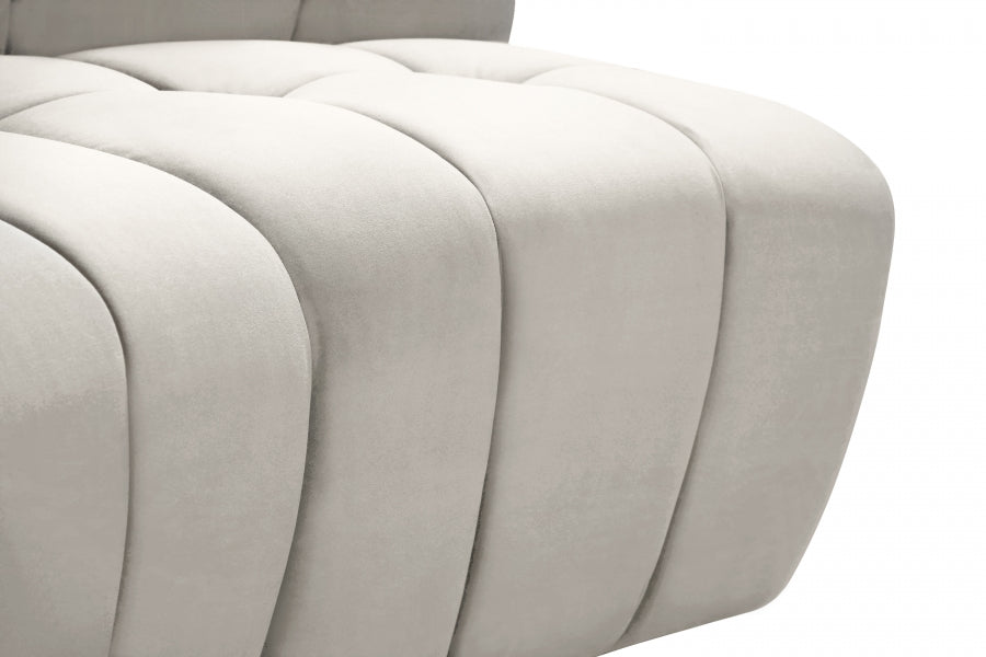 Limitless Cream Modular Velvet 10-Piece Sectional from Meridian - Luna Furniture