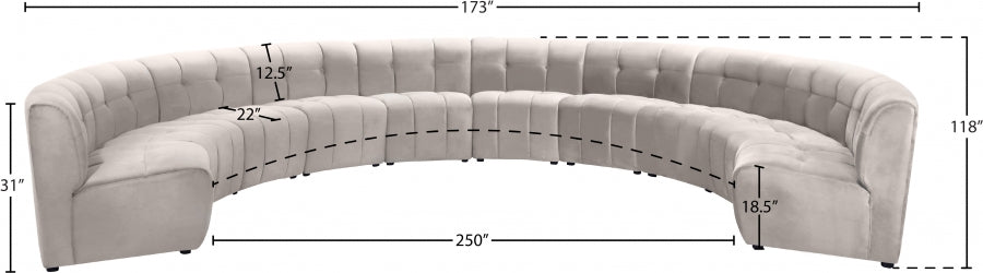 Limitless Cream Modular Velvet 10-Piece Sectional from Meridian - Luna Furniture