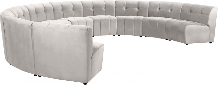 Limitless Cream Modular Velvet 10-Piece Sectional from Meridian - Luna Furniture