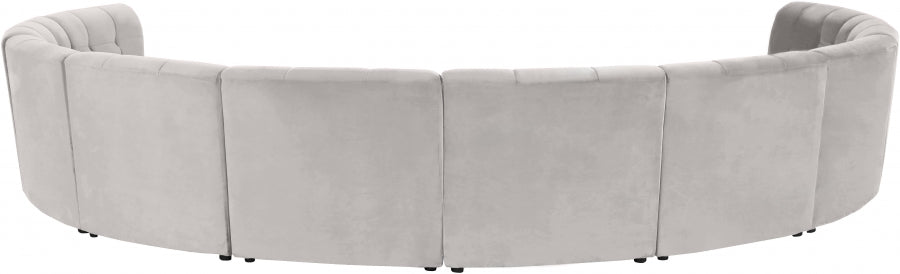 Limitless Cream Modular Velvet 10-Piece Sectional from Meridian - Luna Furniture