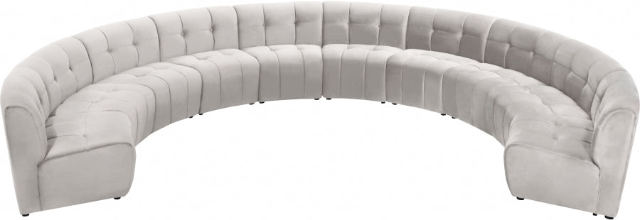 Limitless Cream Modular Velvet 10-Piece Sectional from Meridian - Luna Furniture