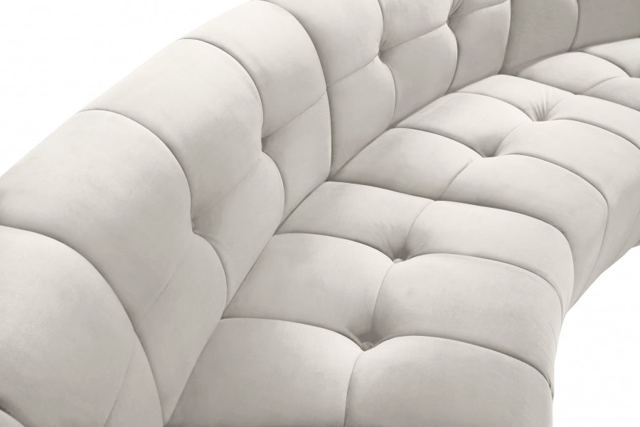 Limitless Cream Modular Velvet 10-Piece Sectional from Meridian - Luna Furniture