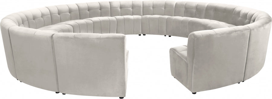 Limitless Cream Modular Velvet 15-Piece Sectional from Meridian - Luna Furniture