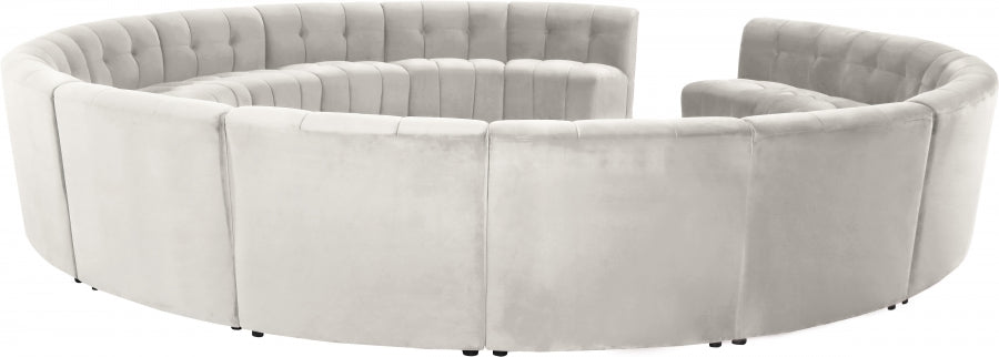 Limitless Cream Modular Velvet 15-Piece Sectional from Meridian - Luna Furniture