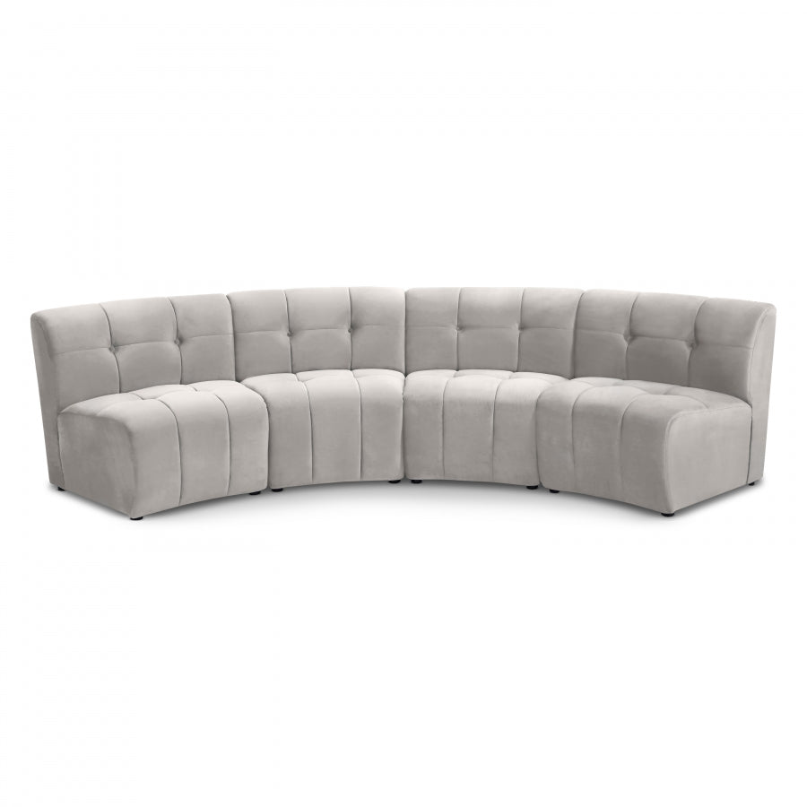 Limitless Cream Modular Velvet 4-Piece Sectional from Meridian - Luna Furniture