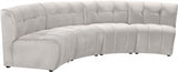 Limitless Cream Modular Velvet 4-Piece Sectional from Meridian - Luna Furniture