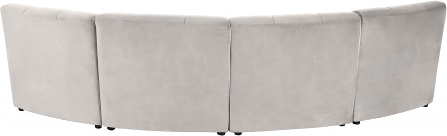 Limitless Cream Modular Velvet 4-Piece Sectional from Meridian - Luna Furniture